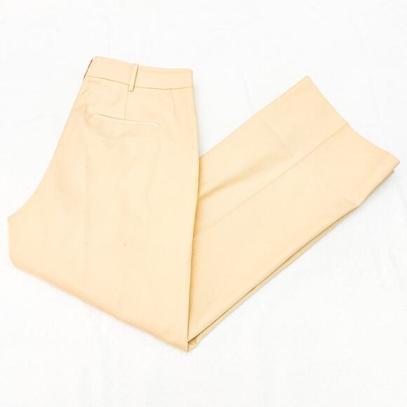 Rebecca Taylor Pleated Flared Suit Trouser Pant Cream/Wheat Size 12 $295 NWT - Picture 12 of 12